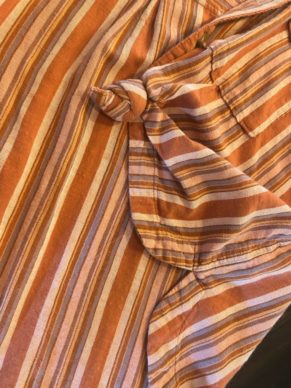 Aeropostale Striped Shirt Jacket in Rust, Cream, and Brown - Picture 5 of 6